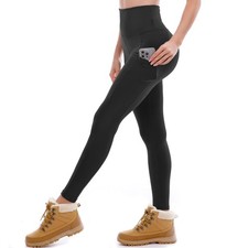 Fleece Lined Leggings for Women - Thick Thermal Winter Yoga Pants with Pocket...