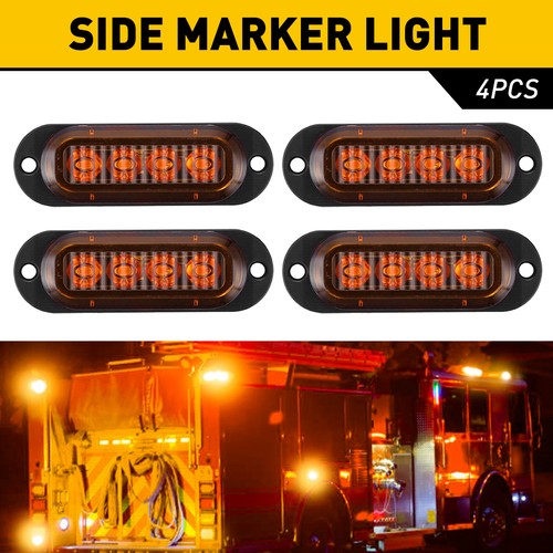 Amber/Red 4-LED Side Marker Light RV Truck Trailer Clearance Light Waterproof - 第 16/23 張圖片