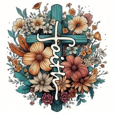 Faith Cross Diamond Art Kit 5D DIY Full Drill Religious Wall Decor 11.8 In