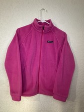 Columbia Youth Girls Pink Fleece Zip Up jacket sweater size L 14/16