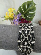 Black  Silver Rhinestone Headband   Sparkly Crystal for Prom Wedding FREE SHIP