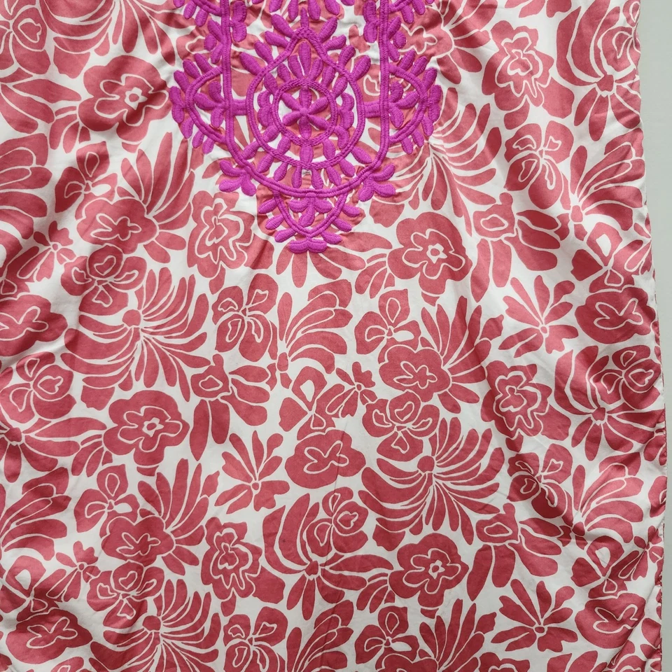 Crewcuts Girls Floral Pink White Coral Embroidered Dress Size 12 Sleeveless - Image 4 of 4