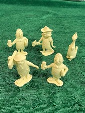 5 Marx Flintstones Playset Figures, Dino, Fred, Mr. Slate, from the 1960s
