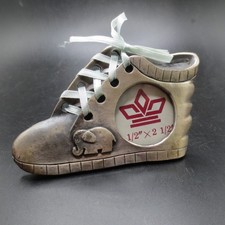 SixTrees Photo Frame Baby Shoe Silver Pewter Finish Nursery Keepsake Gift Unisex