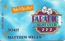 Par-A-Dice Casino - Peoria, IL - 3rd Issue Slot Card, no mfg mark