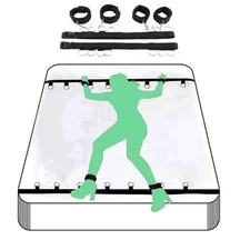 Bondaged Bed Tie Downs Straps for Adult Play Queen Sized Bed Restraint Kit fo...