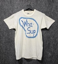 Vintage 60s 70s Hand Drawn T-Shirt Single Stitch Pelham White Medium Grunge 