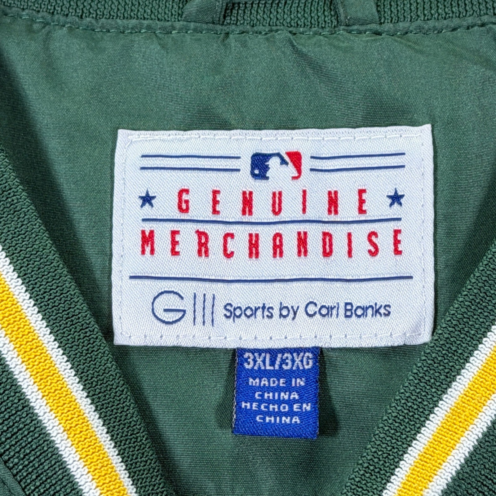 Vintage Oakland Athletics MLB Carl Banks Pullover Windbreaker Jacket Mens 3XL