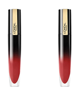 L'Oreal Paris Brilliant Signature Shiny Lip Stain Lipstick, Be Fiery 0.21 Fl Oz.