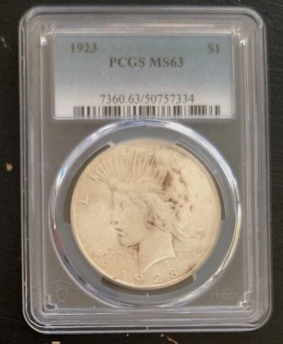 1923 Peace Dollar $1 PCGS Certified MS63