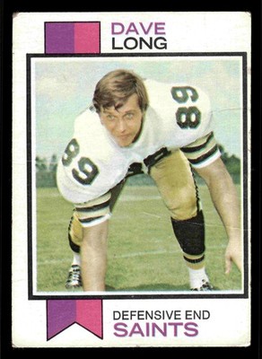 1973 Topps #356 Dave Long - New Orleans Saints (Low Grade)