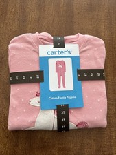 Carter  s Cotton Footie Pajamas Girls 3T pink w unicorn Graphic One Piece Zip