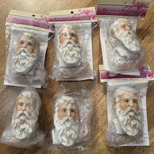 LOT 6 Premier Porcelain Santa Head Hands Vtg 10657 3" w/ Instruction Sheet NIP