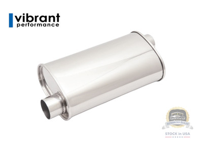 Vibrant StreetPower Oval Muffler For 3 In. Inlet I.D., 15 In. Long Body,