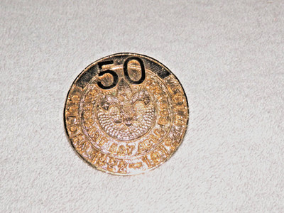 Vintage 1972 Boy Scout 50 Year Eagle Metal Neckerchief Holder