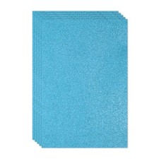5 Sheets 2mm Glitter Foam Sparkle Sheet EVA Paper, Light Blue