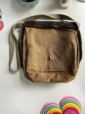 Vintage G Liesche Sattlerei Backpack Canvas Leather Swiss Army Canvas messenger