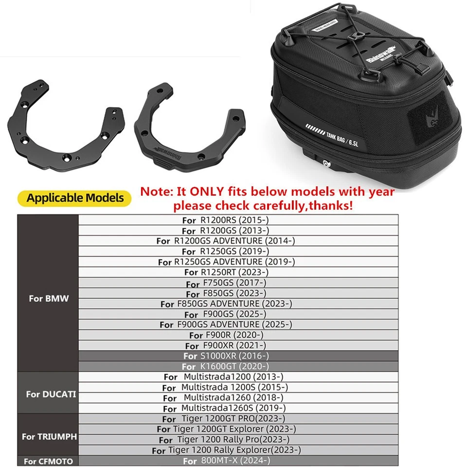 Bolsa antirrobo tanque motocicleta imán 6,5 L para BMW R1200GS R1250GS ADV F750GS Foto 2 de 4