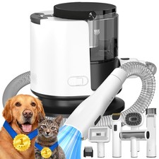 Pet Grooming Vacuum Kit 12000Pa Strong Suction 1.5L Hair Collector 6 Tools