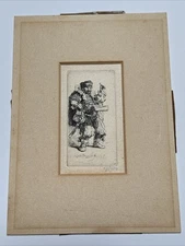 REMBRANDT ETCHING THE QUACKSALVER 19TH CENTURY RESTRIKE LIMITED EDITION OF 350