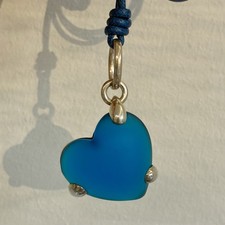 Pomellato Collana Ciondolo Cuore Blu Argento Rarissimo Vintage Collezionismo 