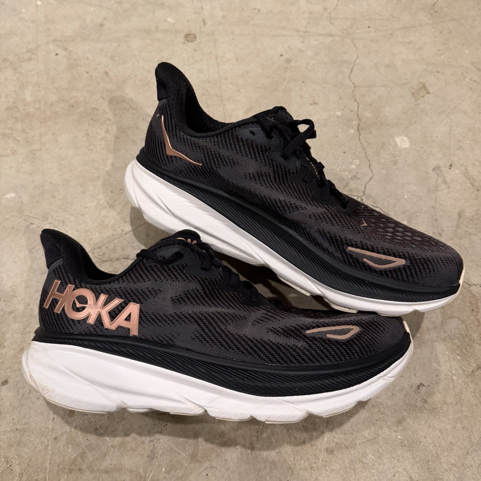 Hoka One One Clifton 9 Blk Rose Running Shoes Women's Size 10B 1127896BRGL