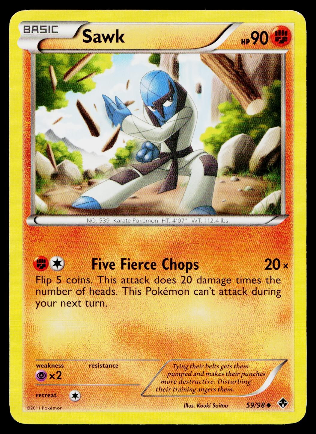 Sawk 59/98 Uncommon Emerging Powers Pokemon Lightly Played