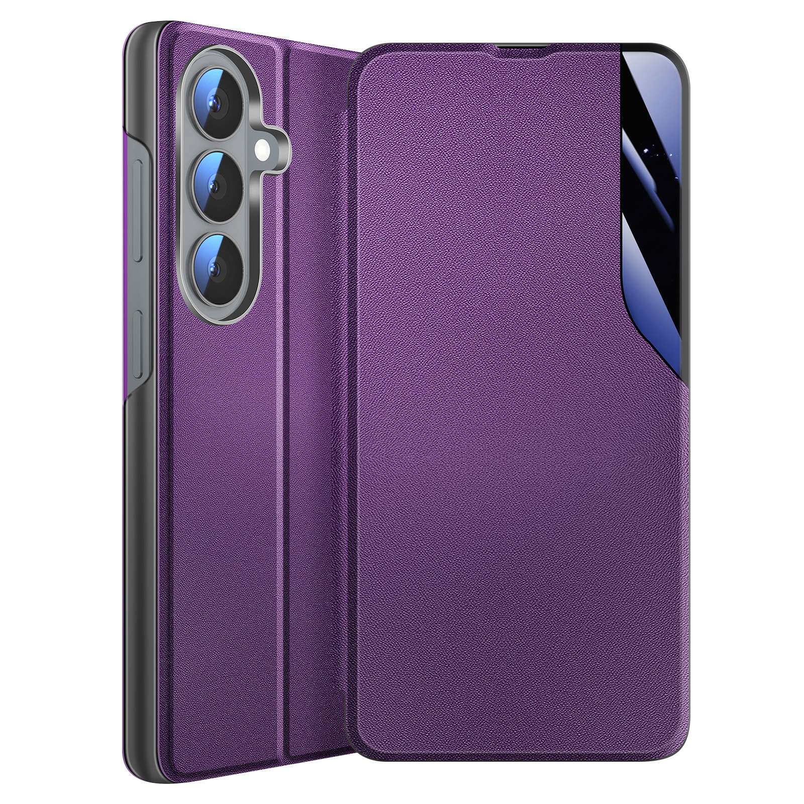 Protection intégrale Avizar violette pour Samsung S26 avec clapet pliable haut de gamme