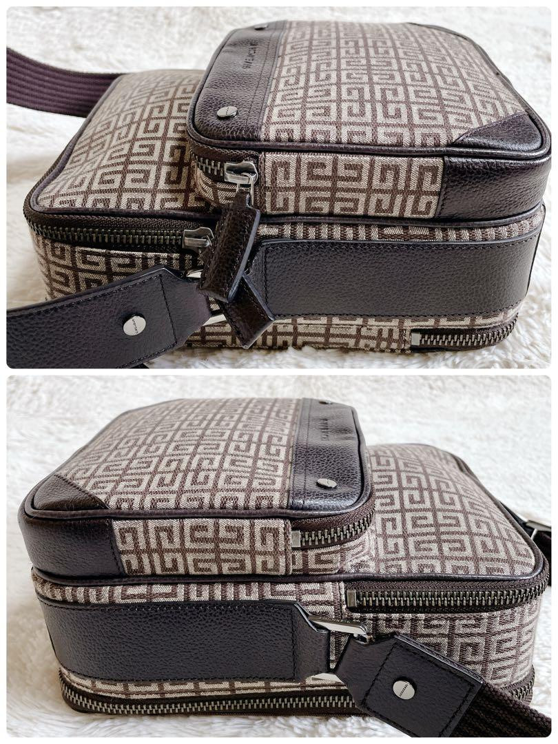 GIVENCHY Box Square Monogram Shoulder Bag Canvas Leather