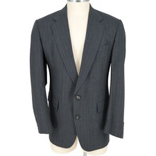 Hart Schaffner Marx Sport Coat Mens 42L Wool Charcoal Gray Pinstripe Jacket Vtg