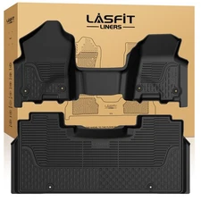 LASFIT Floor Mats for RAM 1500 2019-2024 Crew Cab with Seat Storage Waterproof