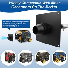 Generator Exhaust Extension Muffler w/Wall Mounting Kit - Universal Fit