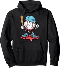 Baseball Lifestyle Youth Baseball Drip Ice Cream Unisex Hooded Sweatshirt