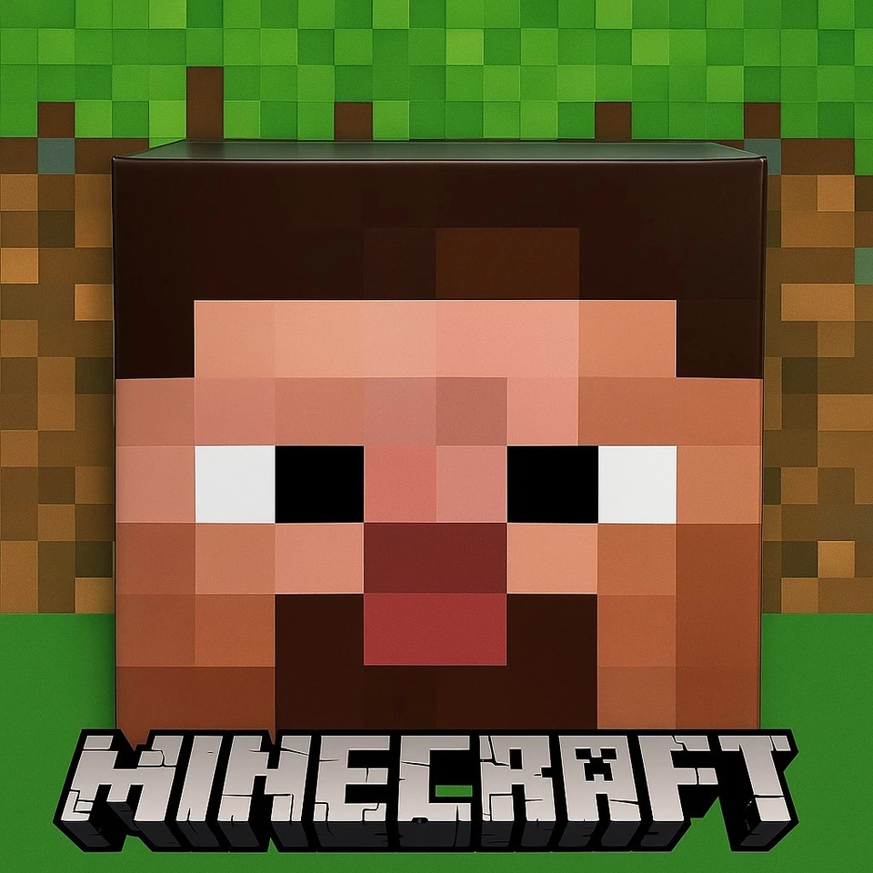 MINECRAFT CREEPER Costume Head Accessory The Amazing Minecraft Cardboard Head - Image 3 of 4