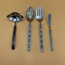 Gold Standard Night Blossom Butter Knife Laddle Large Slotted Spoon Serving Fork