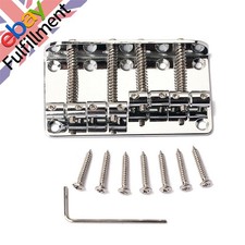 Zinc Alloy Bridge For Fender Precision Jazz Bass Guitar Chrome 201B-4 Badass E