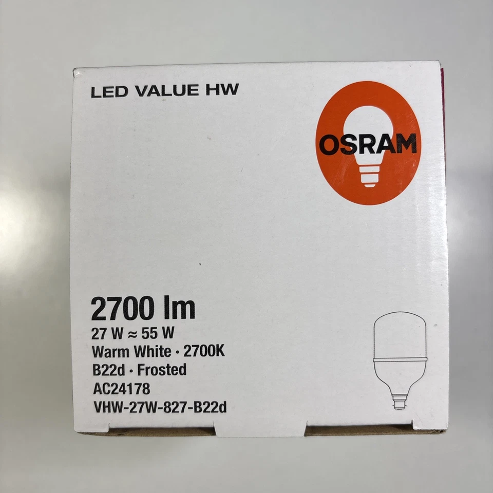 Osram High Watt 27W LED Light Globe Bulb Warm White 2700K BC  2700Lm - AC24178 - Image 4 of 4