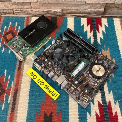 ASUS H97M-E mATX Motherboard Combo! i7-4790 16GB RAM 256SSD W10 Quadro K2200 4GB