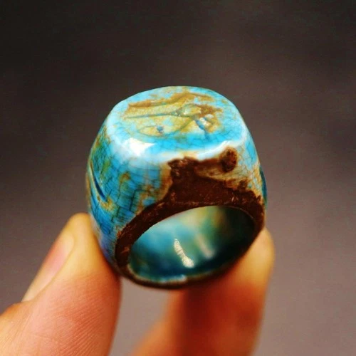 Antique Stone Ring Wadjet Eye of Horus of Ancient Egyptian "Protection & Health"