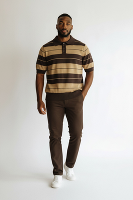 FB County Charlie Brown Shirt Polo Brown Khaki tan