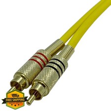 Seismic Audio Yellow Dual RCA Patch Cable 1ft 2RCA Male to Male Cord