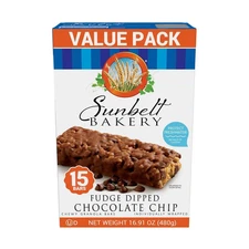 Sunbelt Bakery Fudge Dipped Chocolate Chip Chewy Granola 15 Count (Pack of 1)