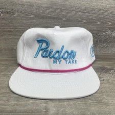 Pardon My Take Hat Cap Strap Back White Rope Barstool Sports Podcast Mens