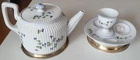 Perfect Condition Mehun France Pillivuyt Expo 1900 Porcelain Teapot and Cup Bowl