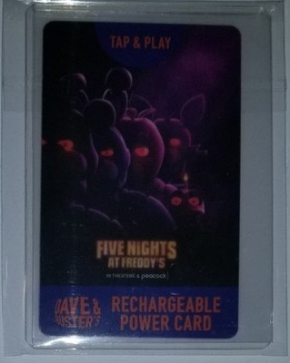 Dave And Busters Five Nights At Freddy's Limited Edition Rare Power Card