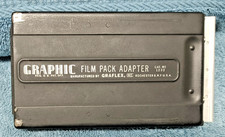 VINTAGE GRAFLEX GRAPHIC 2 1/4 X 3 1/4 FILM PACK ADAPTER W/ SLIDE IOB EXC