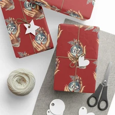 67 Meme Funny Retro Gift Wrap Christmas Birthday Parties Teens