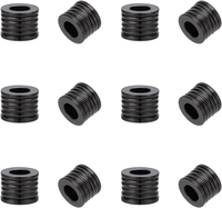 15 StüCk Paracord Perle Edelstahl SäUlen Abstandsperlen Metall Schwarz Gerillte