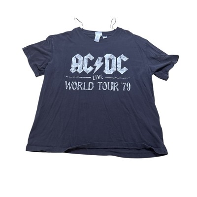 AC/DC Tshirt Women s Medium Black H&M Live World Tour 79  Highway To Hell Tee