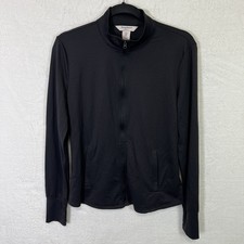 Tommy Bahama Golf Jacket Women  s L Black Tennis Pickleball Full Zip Performance